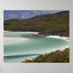 Póster Whitehaven Beach, Hill Inlet, Tounge Point,