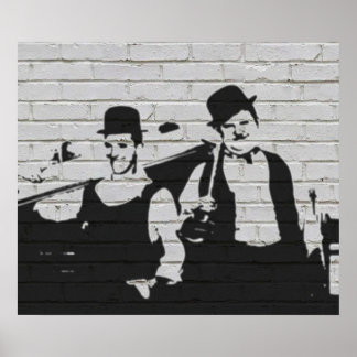 Póster Whitewall Graffiti Laurel Hardy