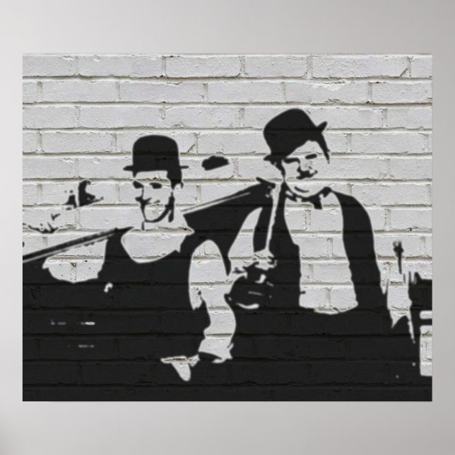 Póster Whitewall Graffiti Laurel Hardy (Frente)