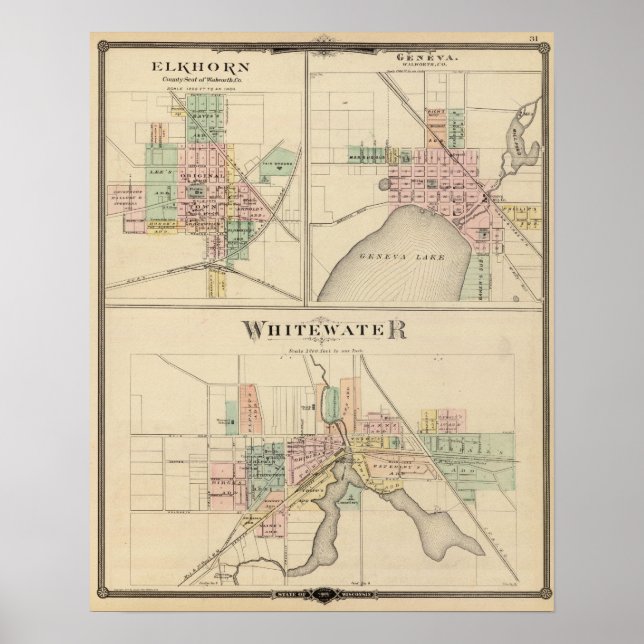 Póster Whitewater, Elkhorn and Geneva (Frente)