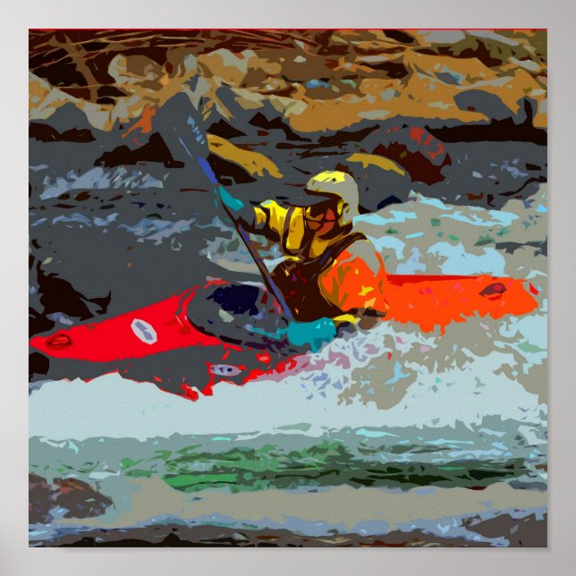 Póster Whitewater Kayak Poster (Frente)