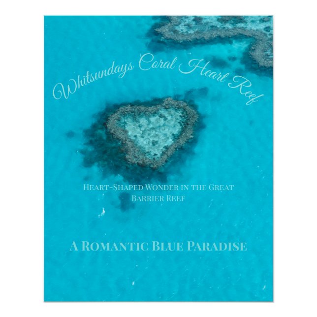 Póster Whitsundays Coral Heart Reef – Romantic  (Anverso)