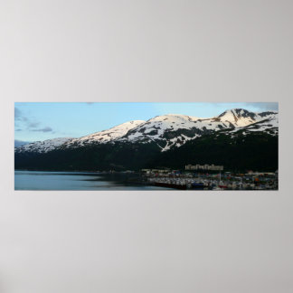 Póster Whittier en la escena del atardecer de Alaska