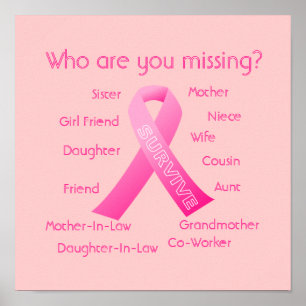 Póster Who are you missing Pink Ribbon