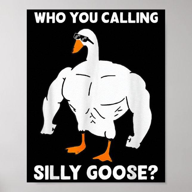 Póster Who You Calling Silly Goose Funny Gym Meme  (Frente)