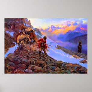 Póster Whose Meat Man vs Grizzly Charles Marion Russell