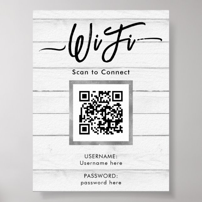 Póster Wi-Fi para huéspedes en estancias de negocios simp (Frente)