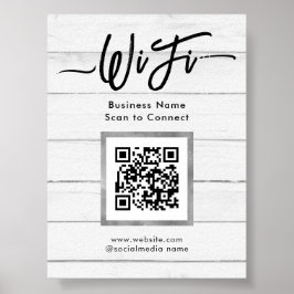 Póster Wi-Fi para huéspedes en estancias de negocios simp