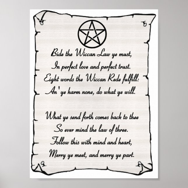Póster Wiccan Rede (Frente)