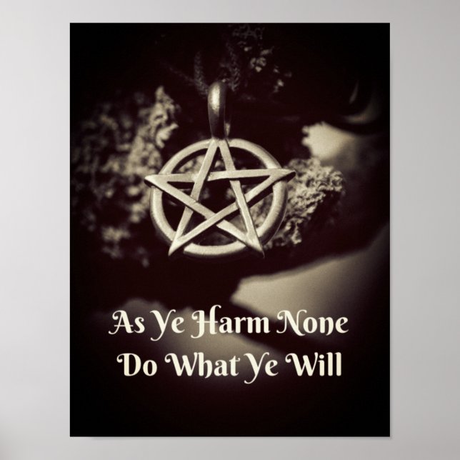 Póster Wiccan Rede Poster De Citas Como Ye Harm Ninguno (Frente)