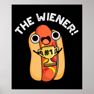 Póster Wiener Funny Winner Hot Dog Pun Dark BG