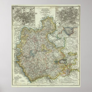 Póster Wiesbaden y Frankfurt Alemania