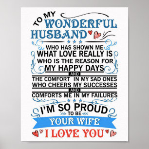 Póster Wife Art To My Wonderful Husband