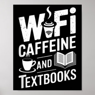 Póster Wifi Cafeína y Libros 
