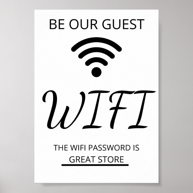 Póster Wifi Network and Password Business Retail (Frente)