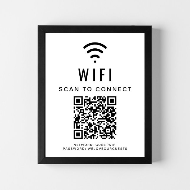 Póster Wifi Network Scan para conectar código QR (Subido por el creador)
