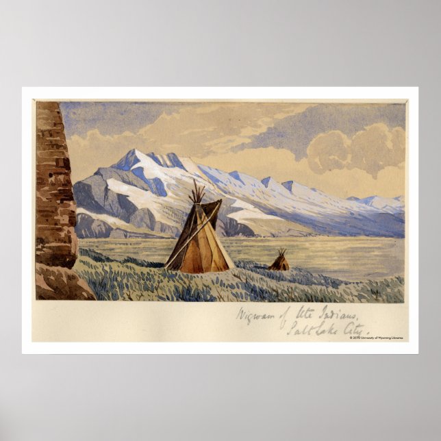 Póster Wigwam de los indios ute, Salt Lake City (Frente)