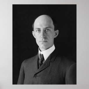 Póster Wilbur Wright - Retrato de piloto de aviación