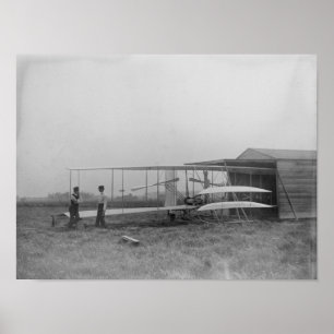 Póster Wilbur y Orville Wright en 2do accionaron la