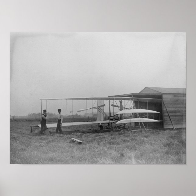 Póster Wilbur y Orville Wright en una máquina de segunda  (Frente)
