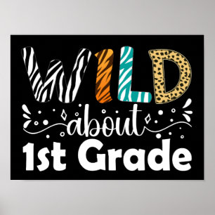 Póster Wild About 1º Grado Funny First