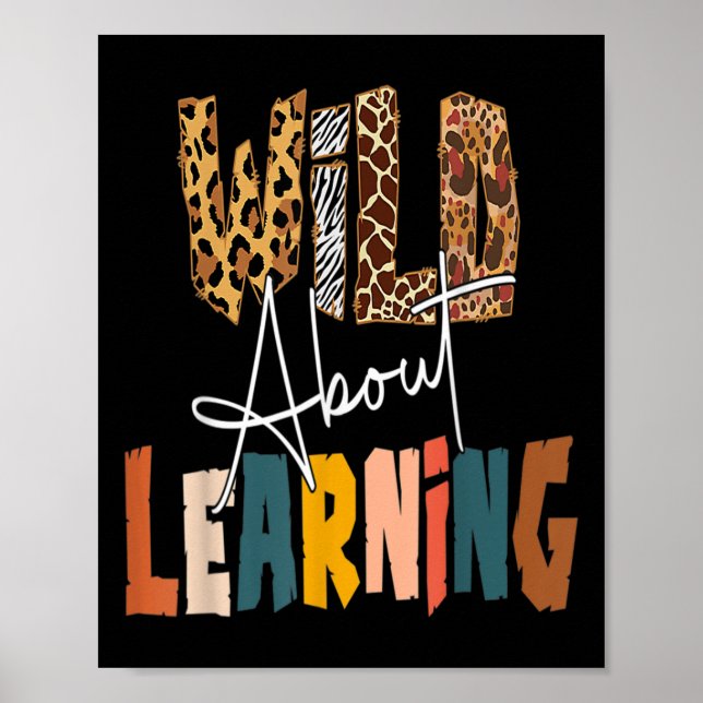 Póster Wild About Learning Teacher Byck To School Teachin (Frente)