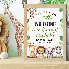 Póster Wild Animals Baby Shower Boy