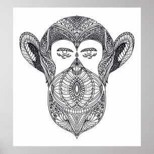 Póster Wild Beast Of The Forest Doodle 2