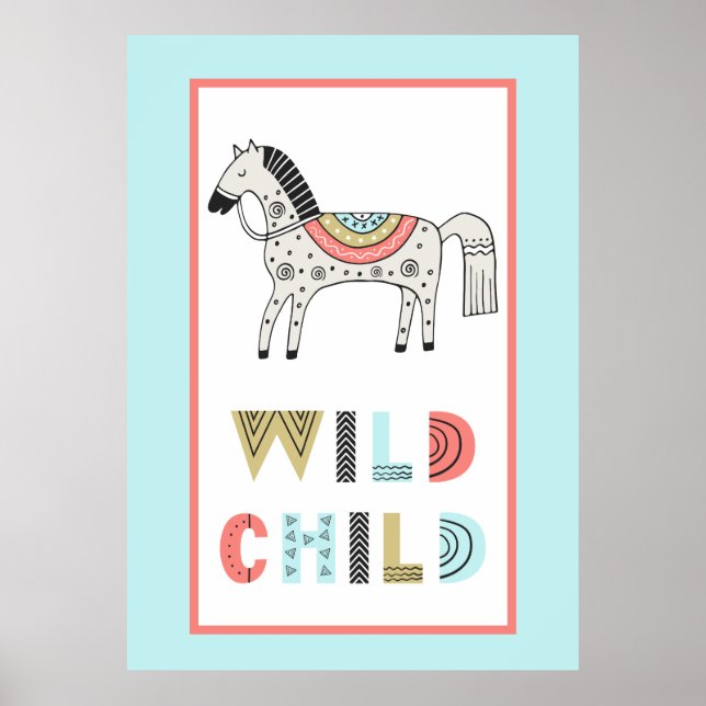 Póster Wild Child Scandia Horse Guardería (Frente)