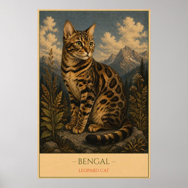 Póster Wild Elegance: Bengal Cat (Frente)