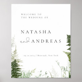 Póster Wild Forest Foliage Wedding Welcome