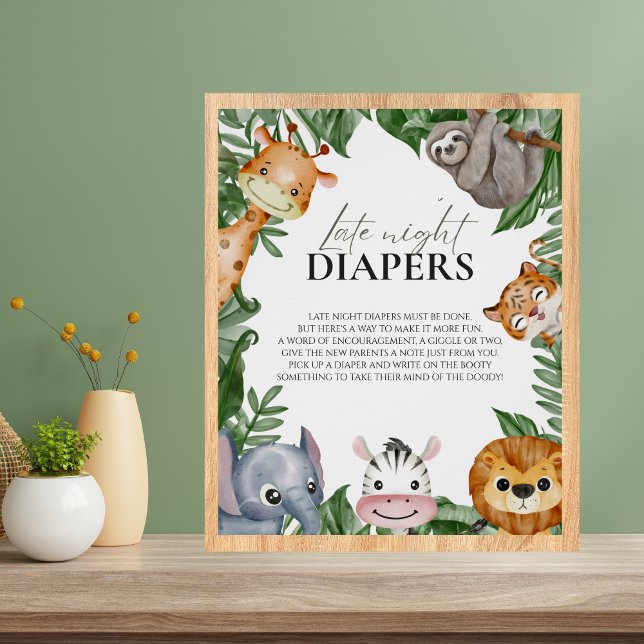 Póster Wild One Baby Shower Late night Diapers (Subido por el creador)