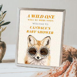 Póster Wild One Daisy Fox Baby Shower Welcome