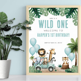 Póster Wild One Safari 1st Birthday Welcome