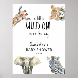 Póster Wild One Safari Animals Baby Shower