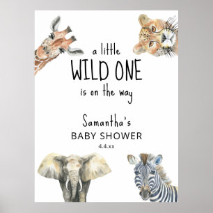 Póster Wild One Safari Animals Baby Shower