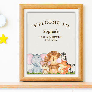 Póster Wild One Safari Baby Shower