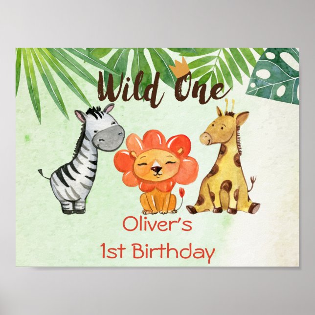 Póster Wild One, Safari First Birday (Frente)