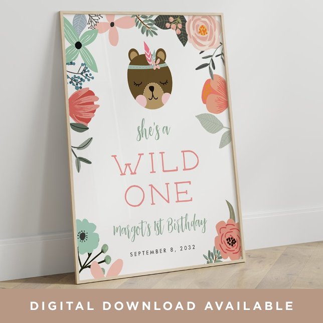 Póster Wild One | Signo de bienvenida de Fiesta de cumple (Subido por el creador)