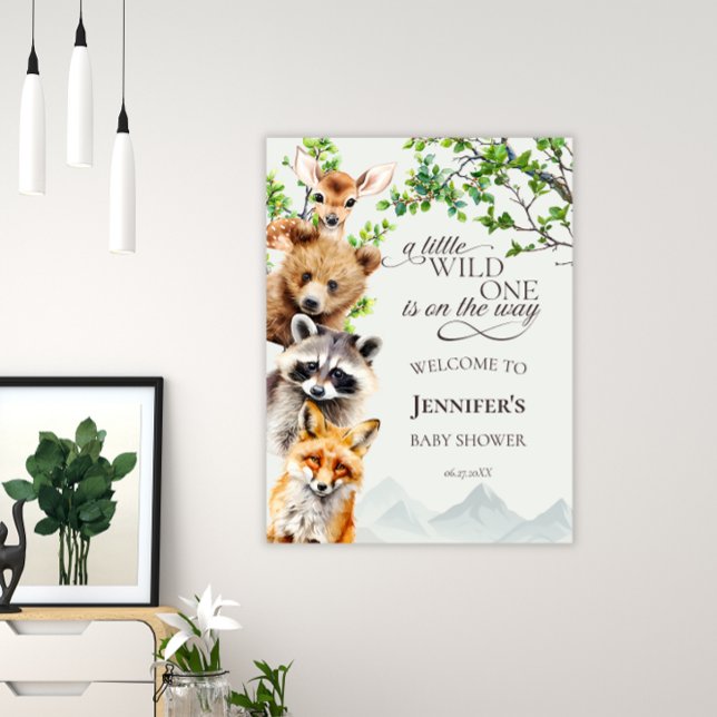 Póster Wild One Woodland Forest Animals Baby Shower (Subido por el creador)