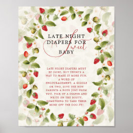 PÓSTER WILD STRAW BERRY SWEET BABY SHOWER SIGN