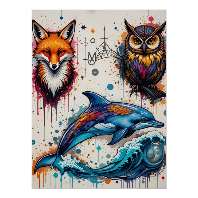 Póster Wild Streets: Graffiti Animal Portraits (Anverso)