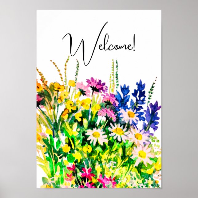 Póster Wild summer flowers in the field poster (Frente)