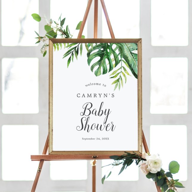 Póster Wild Tropical Palm Baby Shower Welcome Poster (Subido por el creador)