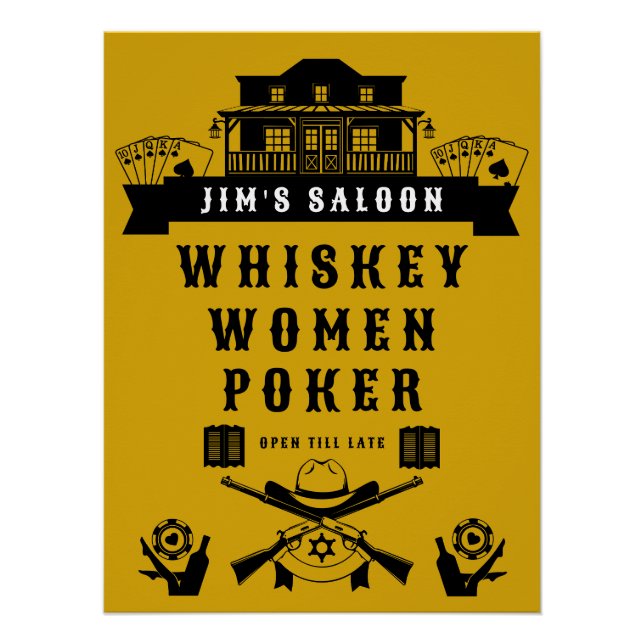 Póster Wild West Americana Poker (Anverso)