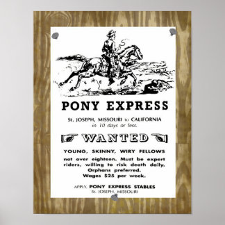 Póster Wild West Pony Express Riders