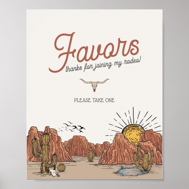 Póster Wild West Rodeo favorece el signo fiesta (Frente)