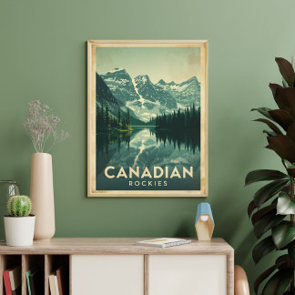 Póster Wilderness Awaits – Vintage Canadian Rockies 