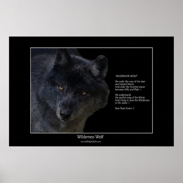 Póster WILDERNESS WOLF Poster w poema (Frente)