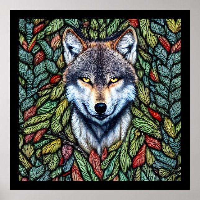 Póster Wilderness Woodland Predator Wolf (Frente)